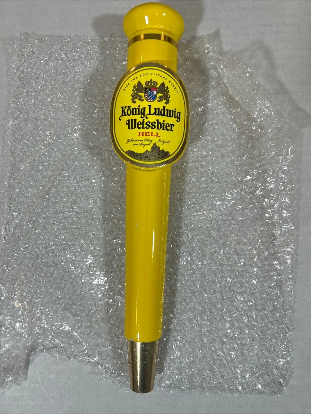 König Ludwig Weissbier Hell beer tap handle